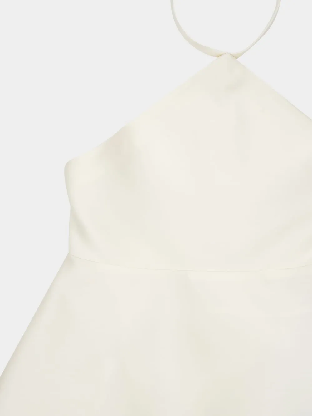 Ivory Halter Neck Wool Mini Dress sold by Fashion Clinic product image thumbnail 3