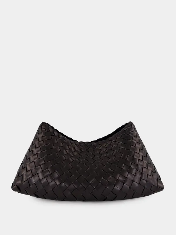 Comporta Black Woven Leather Clutch made by Dragon Diffusion