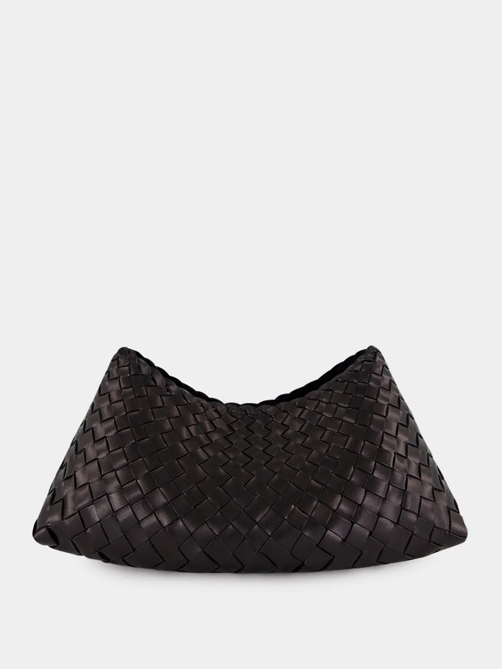 Comporta Black Woven Leather Clutch sold by Fashion Clinic