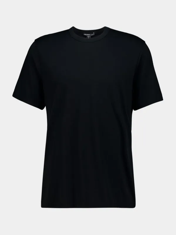Black Luxe Lotus Cotton T-Shirt made by James Perse