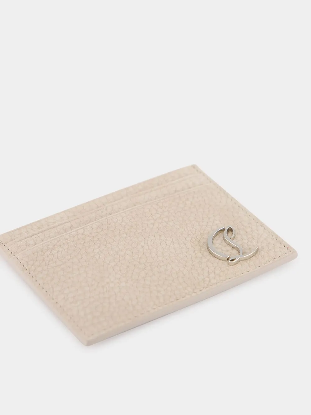 Beige Mooncrest Grained Leather Card Holder sold by Fashion Clinic product image thumbnail 4