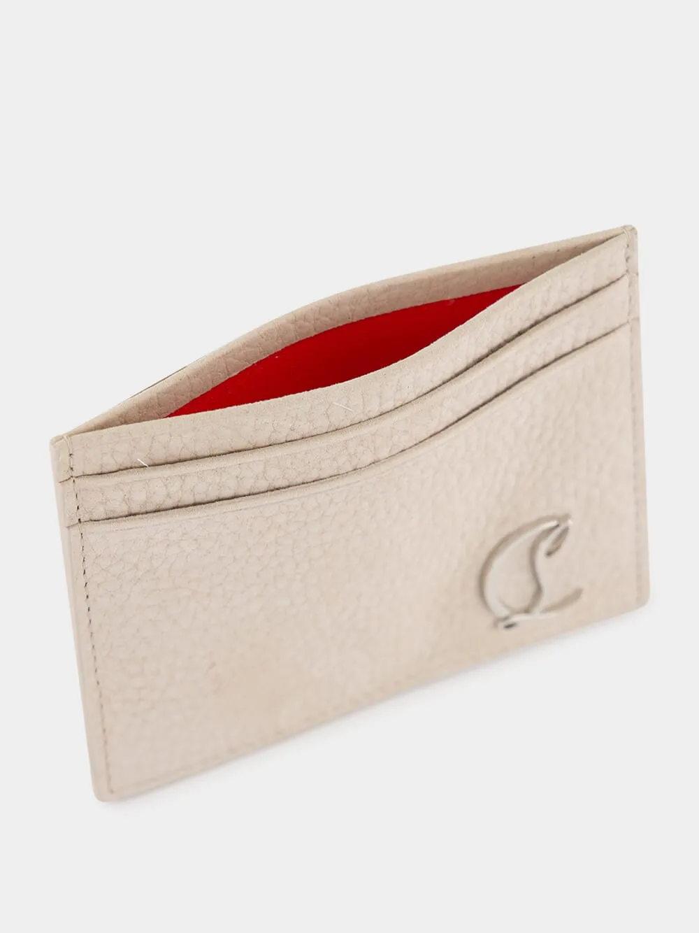 Beige Mooncrest Grained Leather Card Holder sold by Fashion Clinic product image thumbnail 3