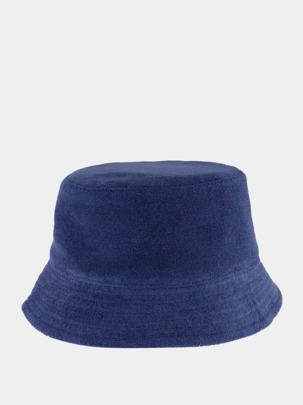 Navy Terry Cloth Cloche Cap made by Fedeli