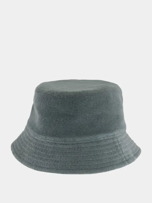Olive Terry Cloth Cloche Cap made by Fedeli