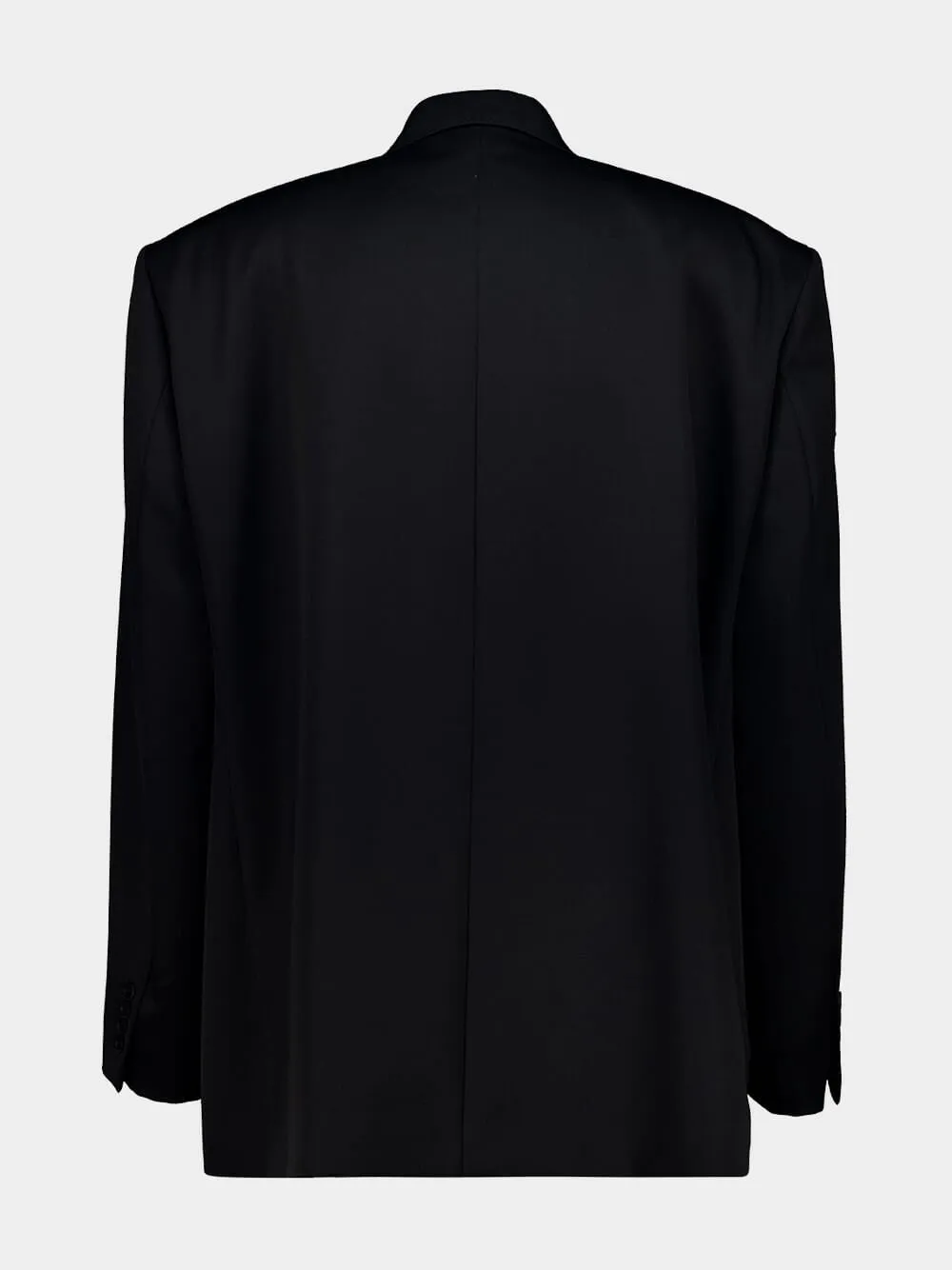 Black Double-Breasted Wool Blazer sold by Fashion Clinic product image thumbnail 2