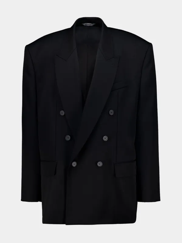 Black Double-Breasted Wool Blazer made by Balenciaga