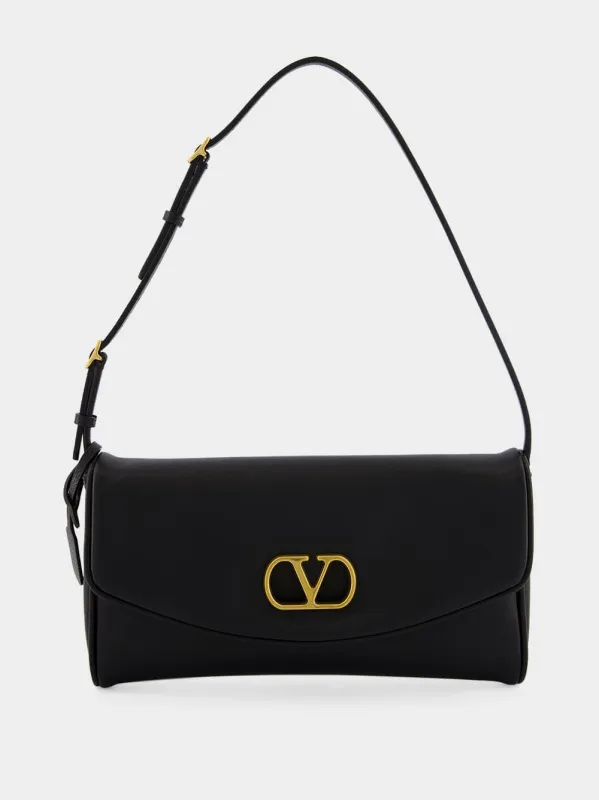 Black DeVain Small Nappa Shoulder Bag made by Valentino Garavani