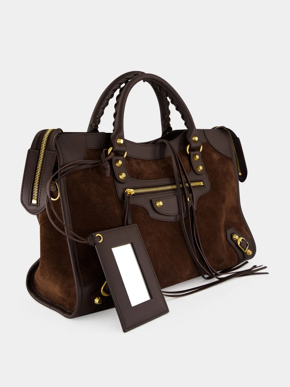 Moka Medium Leather City Bag sold by Fashion Clinic product image thumbnail 5