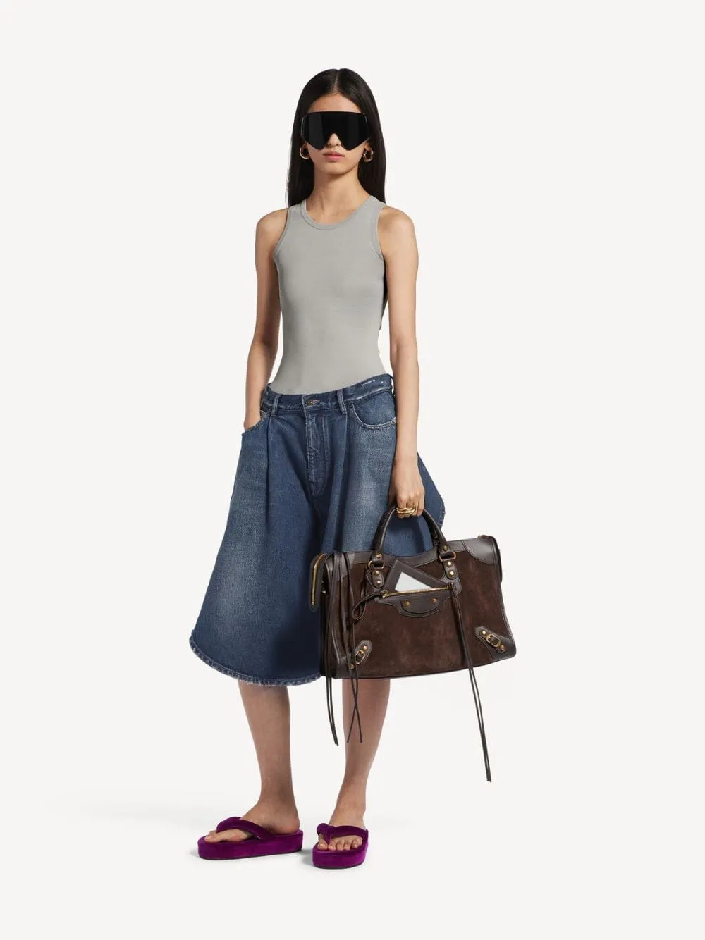 Moka Medium Leather City Bag sold by Fashion Clinic product image thumbnail 2