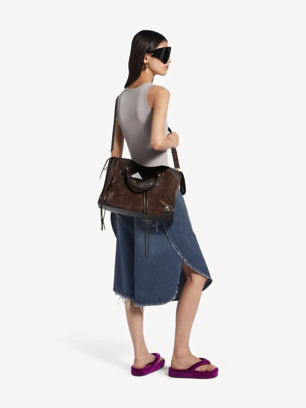 Moka Medium Leather City Bag sold by Fashion Clinic product image thumbnail 4