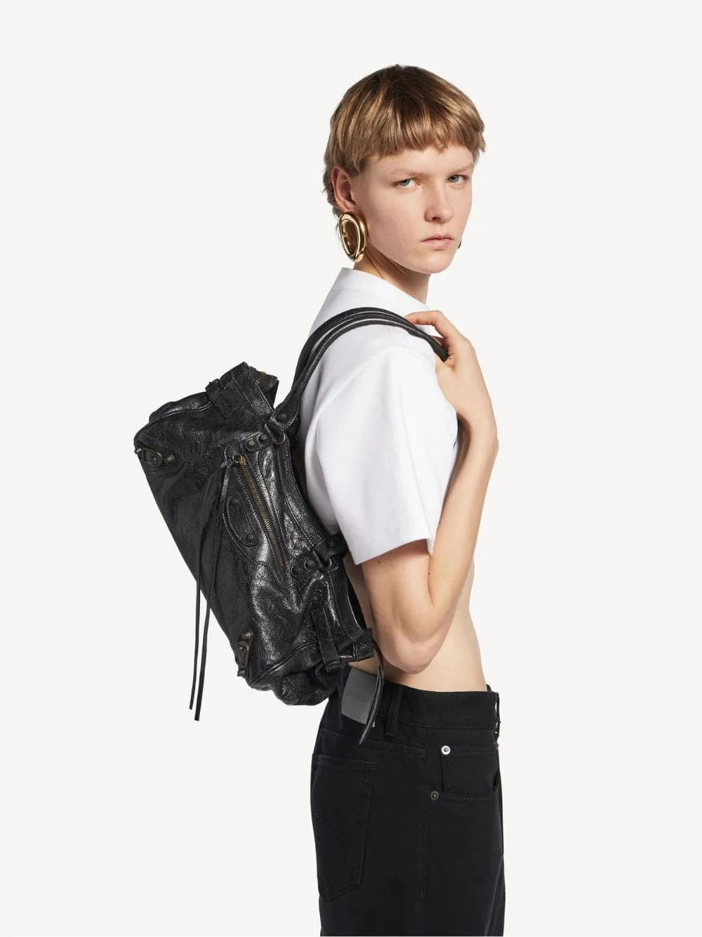 Black East-West Leather City Bag sold by Fashion Clinic product image thumbnail 4