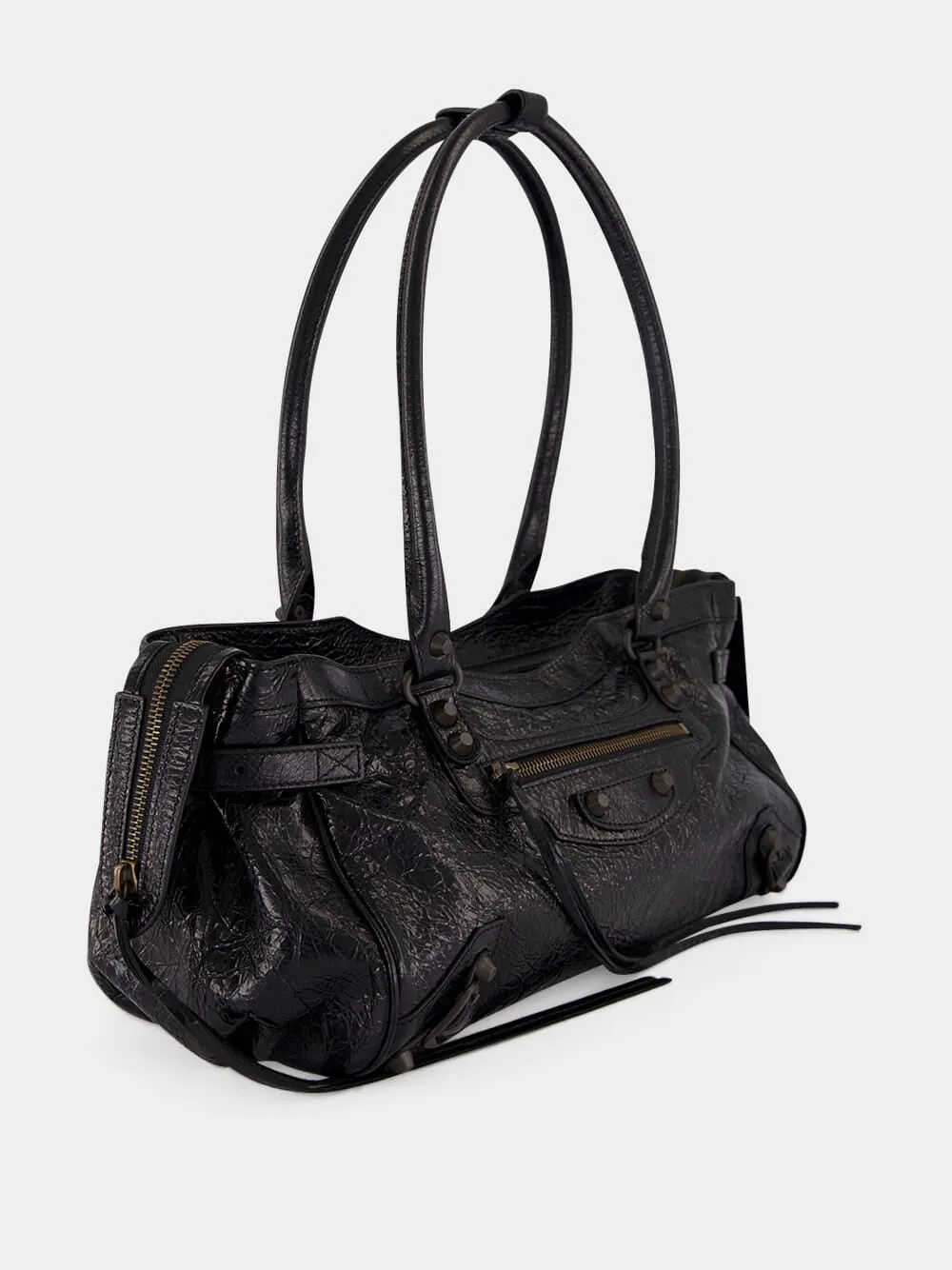 Black East-West Leather City Bag sold by Fashion Clinic product image thumbnail 3