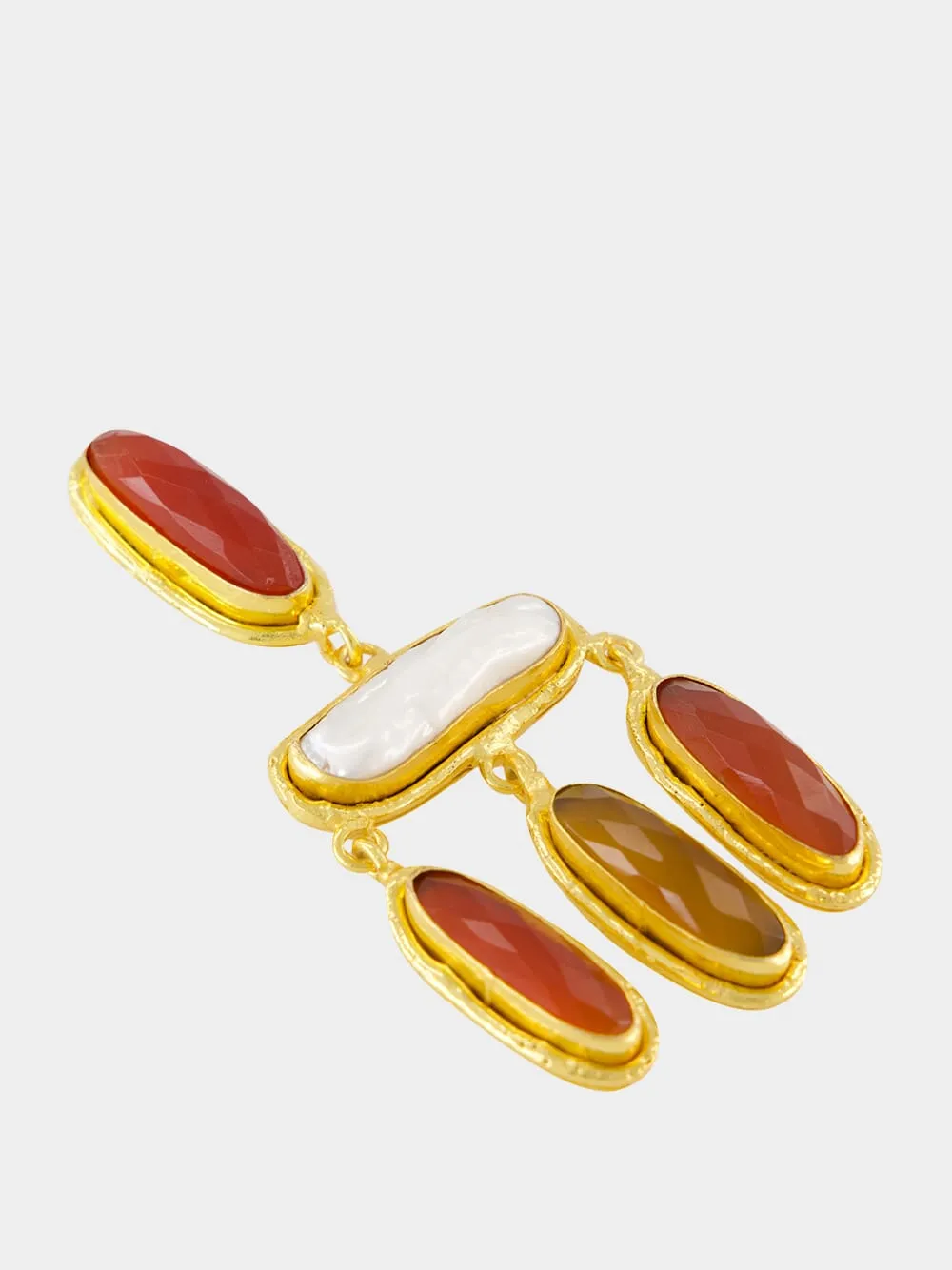 Grace Jasper and Pearl Drop Earrings sold by Fashion Clinic product image thumbnail 4