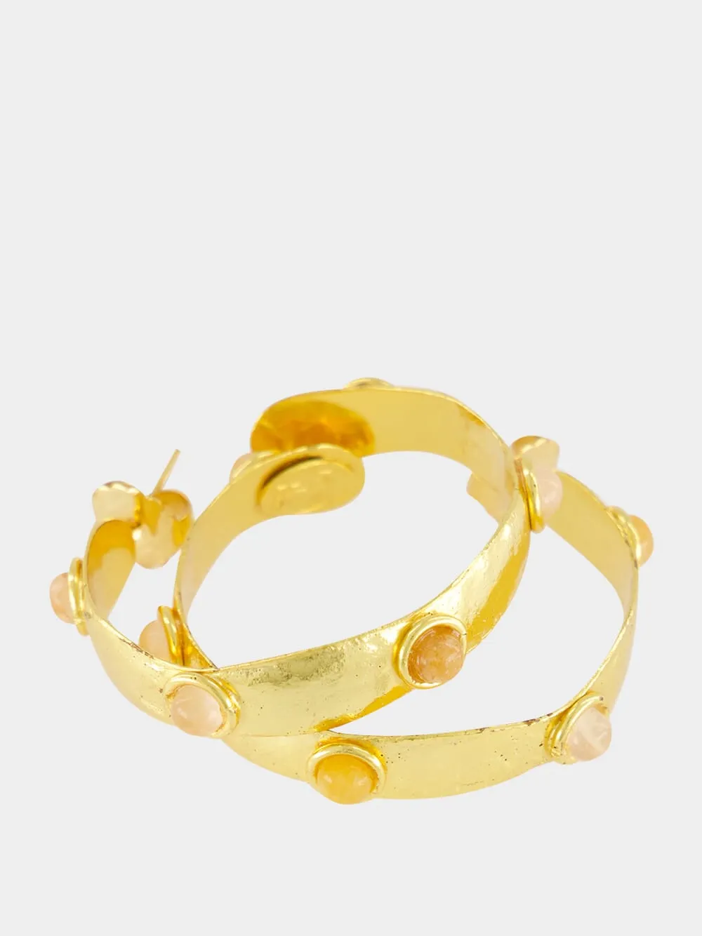 Bianca Jasper and Quartz Hoop Earrings sold by Fashion Clinic product image thumbnail 4