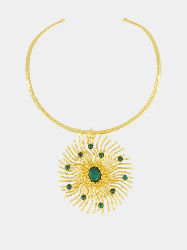 Sunshine Malachite Pendant Necklace made by Fashion Clinic