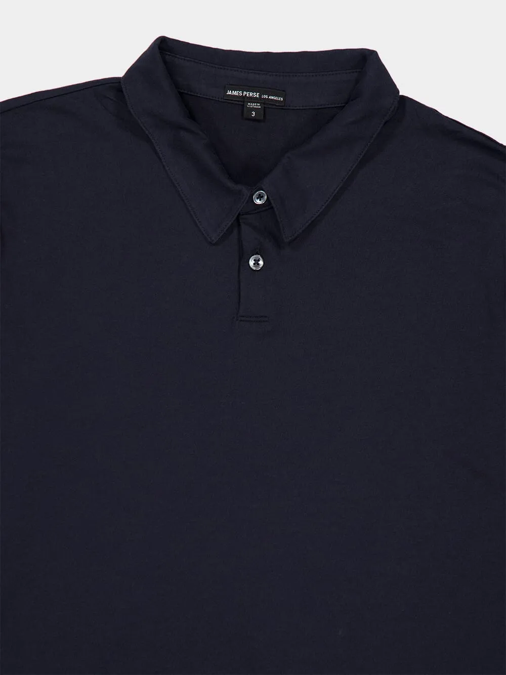 Deep Blue Brushed Lotus Cotton Polo sold by Fashion Clinic product image thumbnail 3