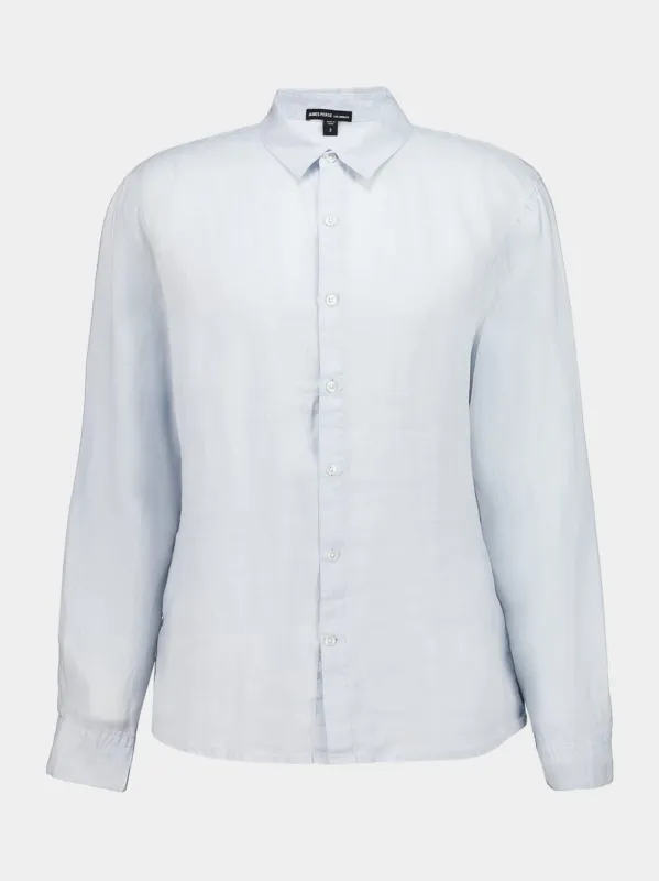 Light Blue Classic Linen Shirt made by James Perse
