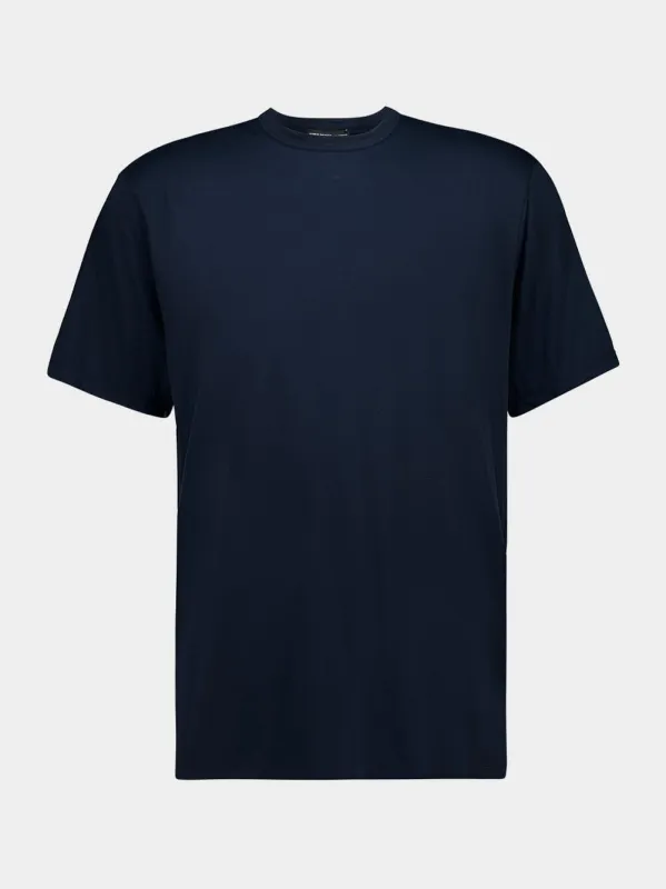 French Navy Luxe Lotus Cotton T-Shirt made by James Perse