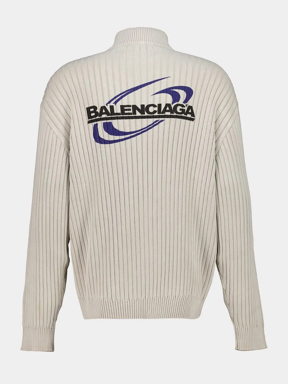 Light Grey Ribbed Zip-Neck Jumper sold by Fashion Clinic product image thumbnail 2