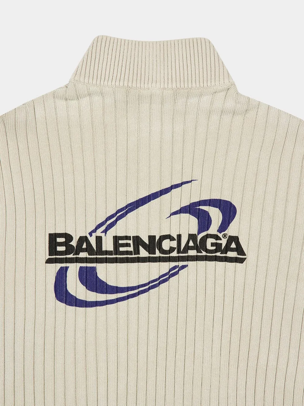 Light Grey Ribbed Zip-Neck Jumper sold by Fashion Clinic product image thumbnail 4