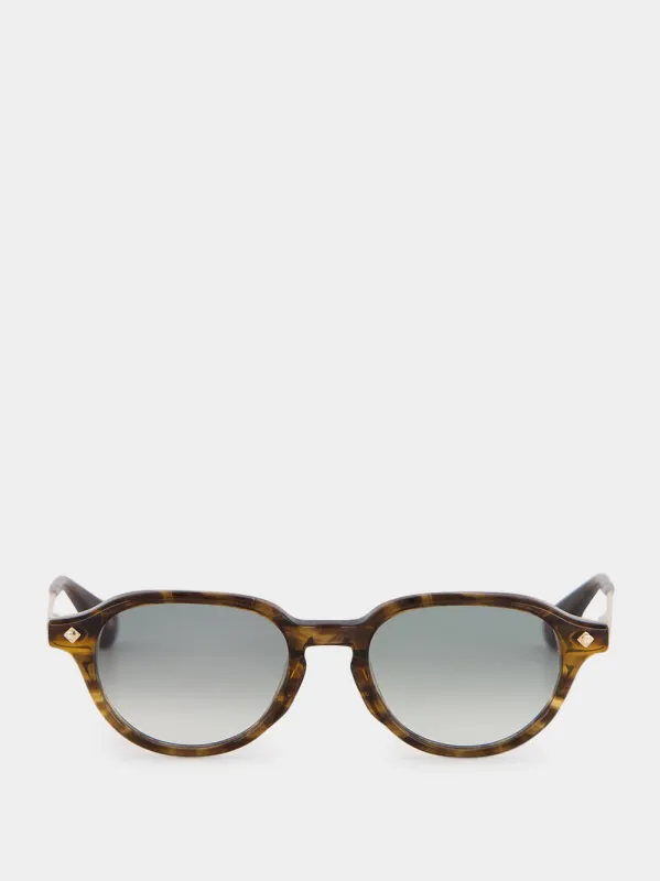 Après-Ski Tobacco Gradient Round Sunglasses made by Fashion Clinic
