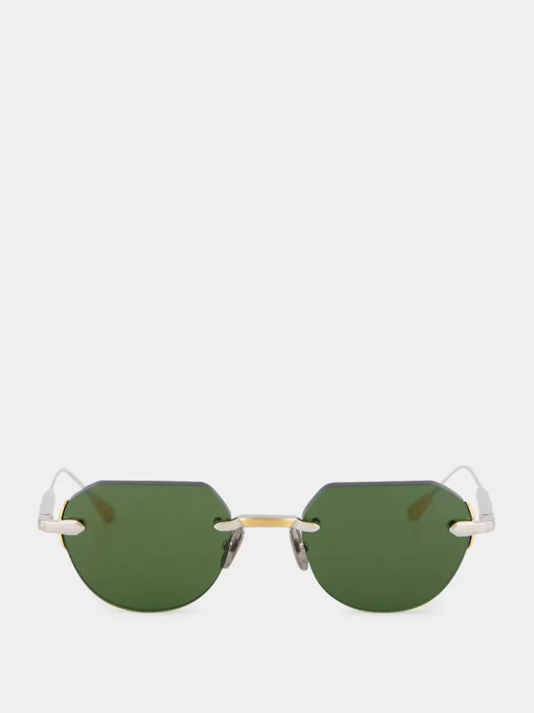Grand Prix Green Rimless Sunglasses made by Fashion Clinic