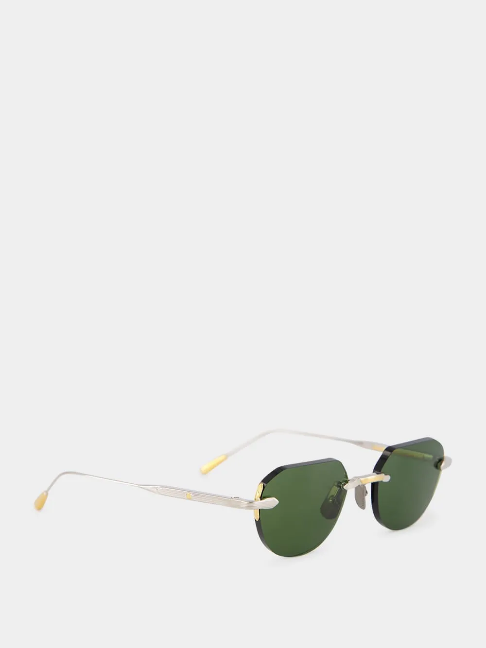 Grand Prix Green Rimless Sunglasses sold by Fashion Clinic product image thumbnail 2