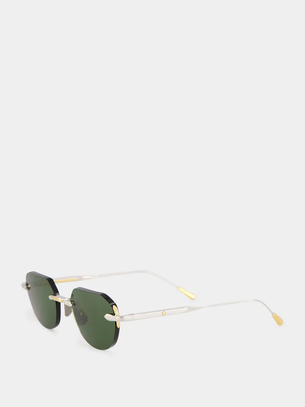 Grand Prix Green Rimless Sunglasses sold by Fashion Clinic product image thumbnail 3