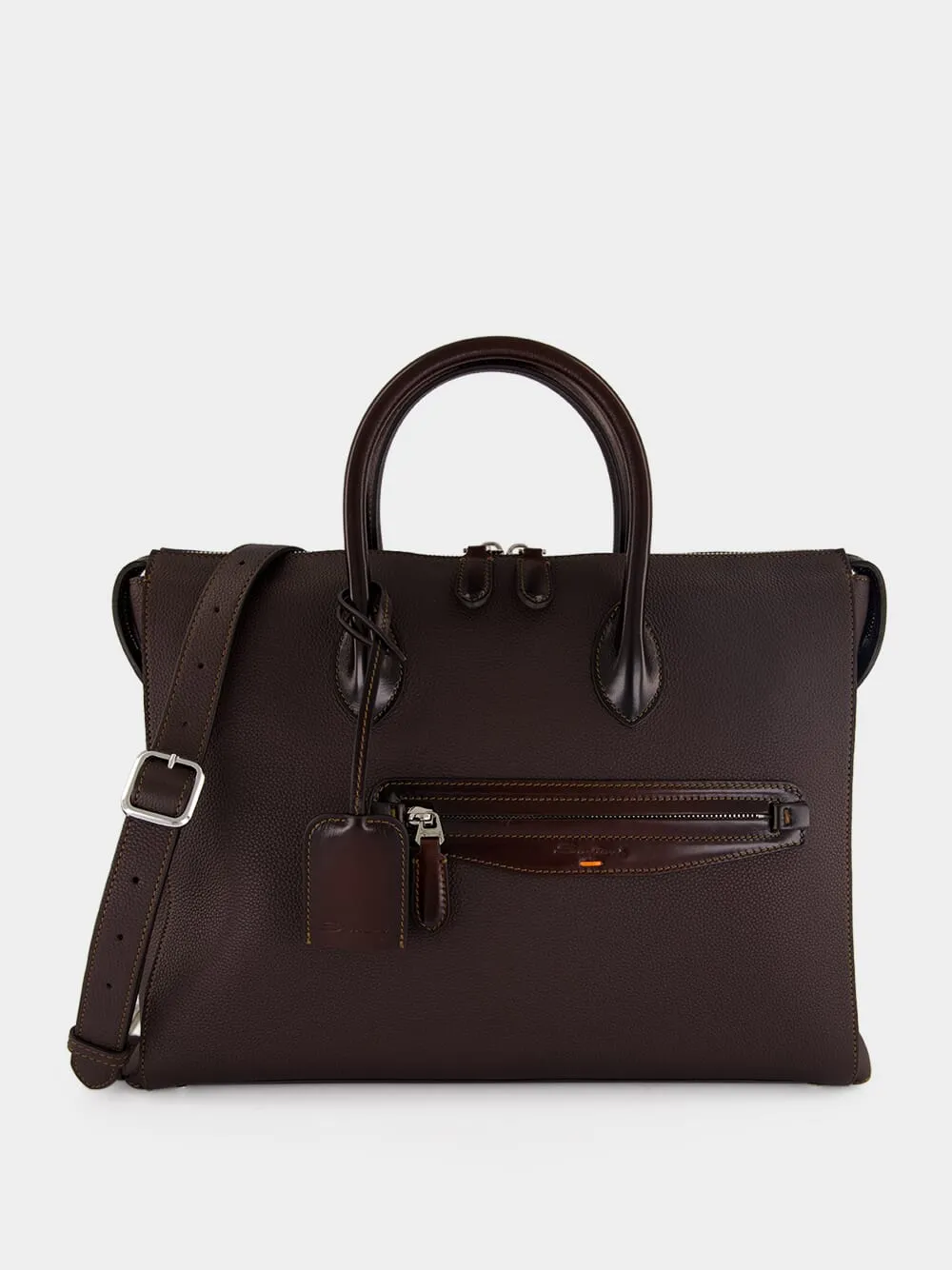 Dark Brown Leather Laptop Bag sold by Fashion Clinic