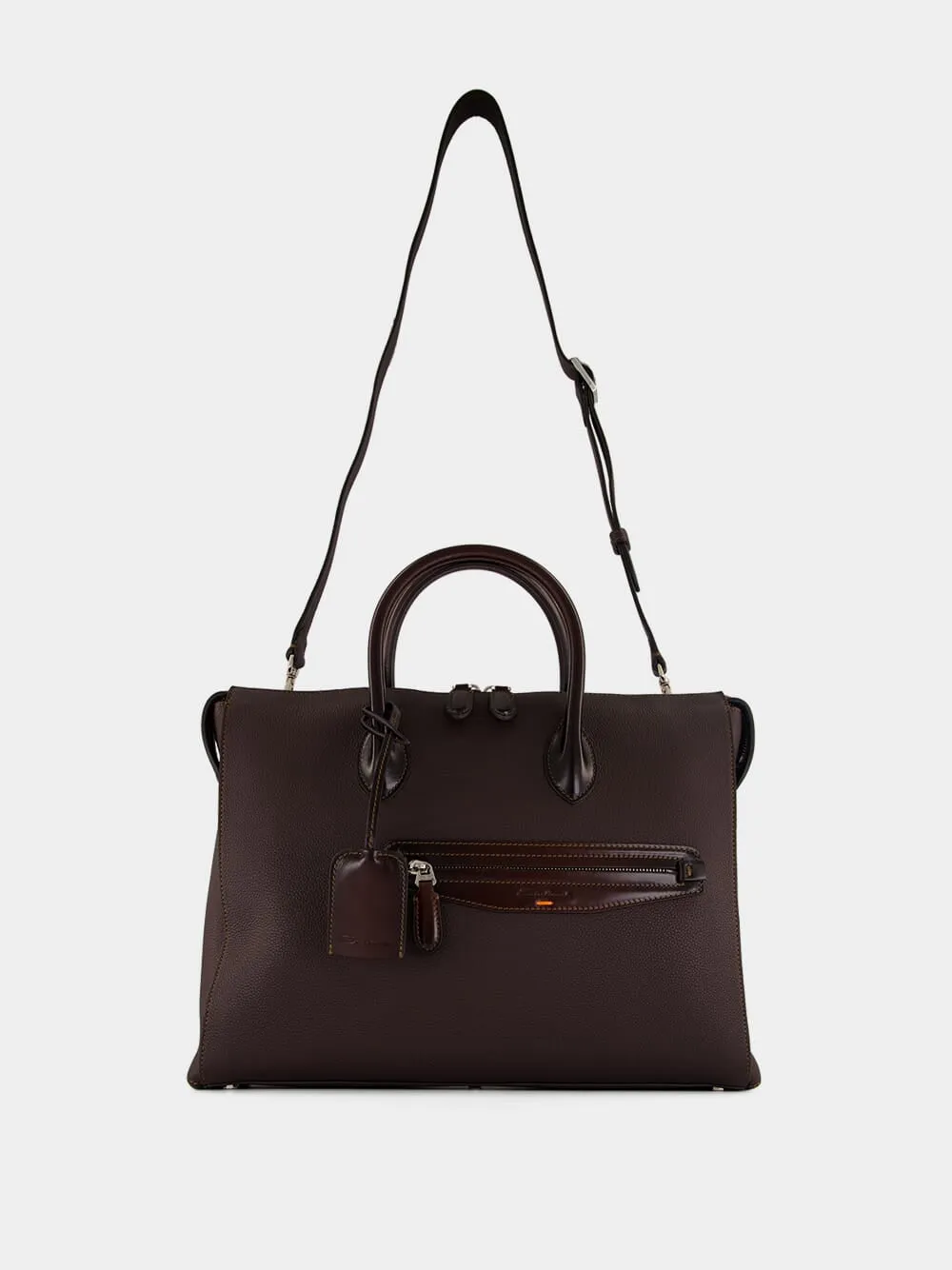Dark Brown Leather Laptop Bag sold by Fashion Clinic product image thumbnail 2
