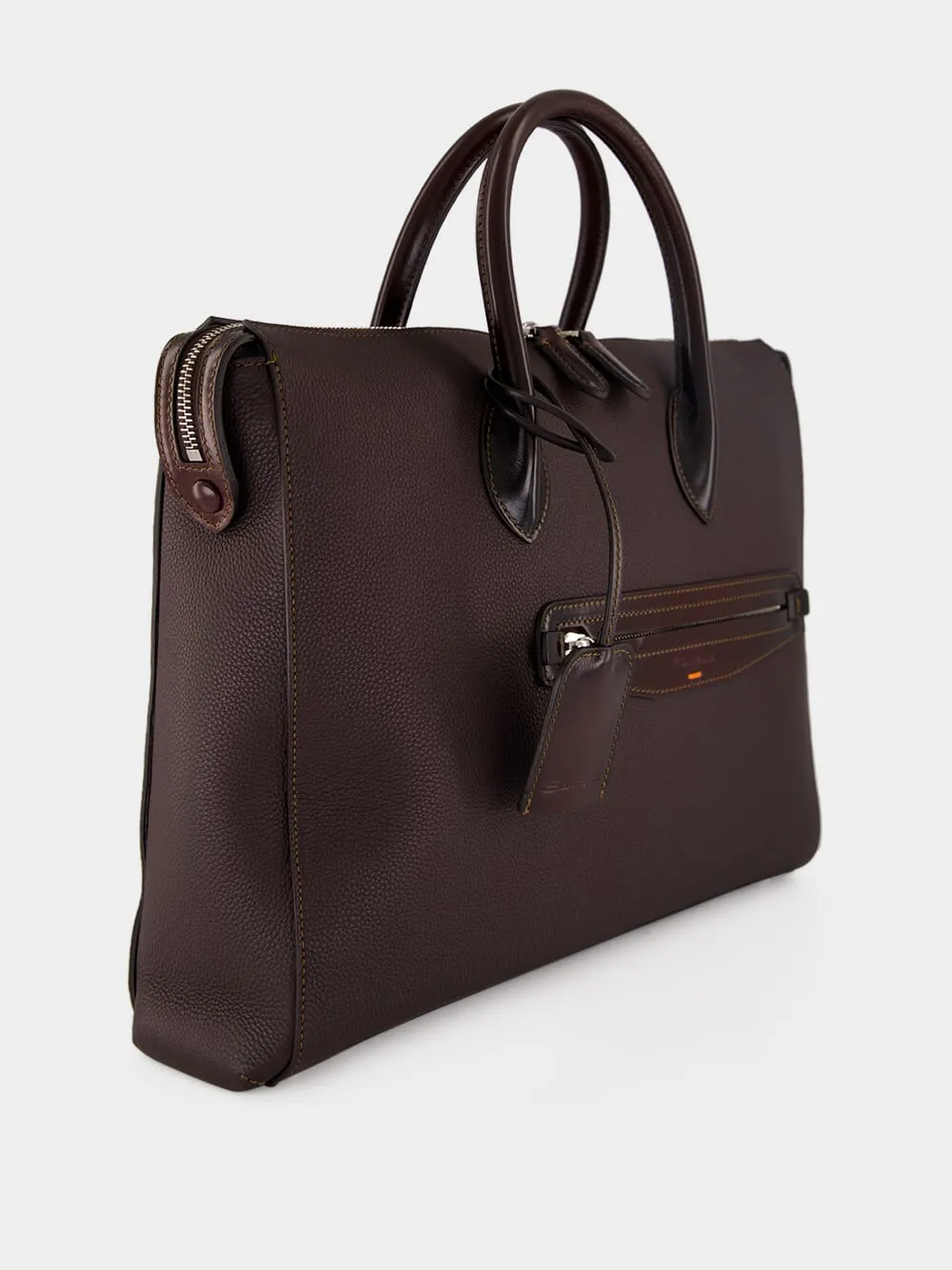 Dark Brown Leather Laptop Bag sold by Fashion Clinic product image thumbnail 3