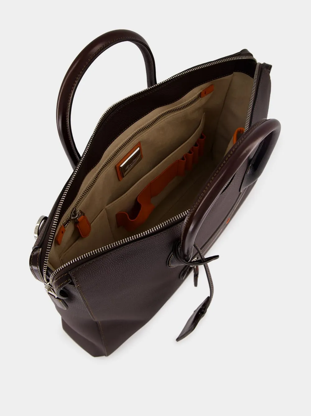 Dark Brown Leather Laptop Bag sold by Fashion Clinic product image thumbnail 5