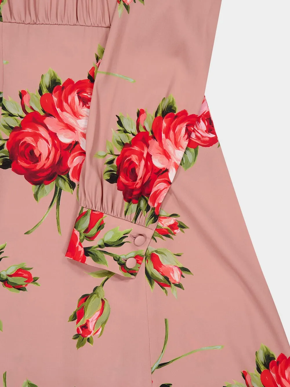 Rose Bouquet Print Silk Maxi Dress sold by Fashion Clinic product image thumbnail 4