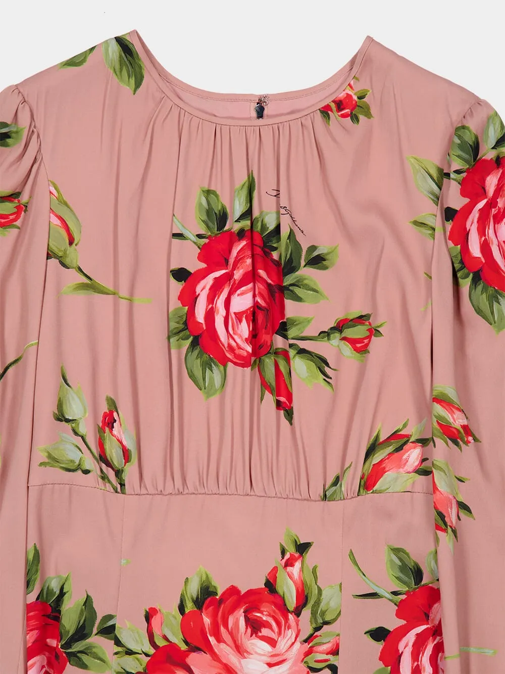 Rose Bouquet Print Silk Maxi Dress sold by Fashion Clinic product image thumbnail 3