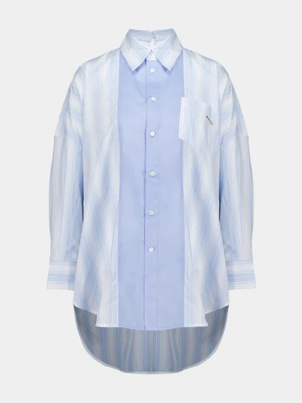 Light Blue Striped Panel Shirt made by Marni