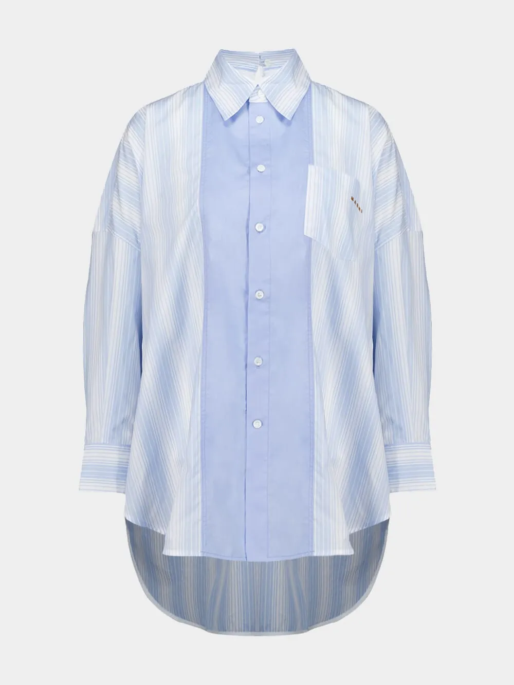 Light Blue Striped Panel Shirt sold by Fashion Clinic
