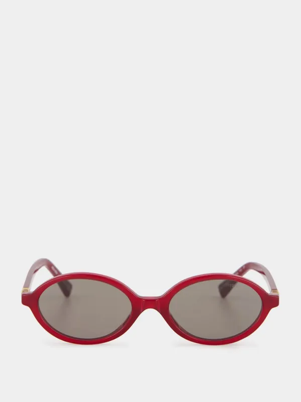 Opal Burgundy Regard Sunglasses made by Miu Miu