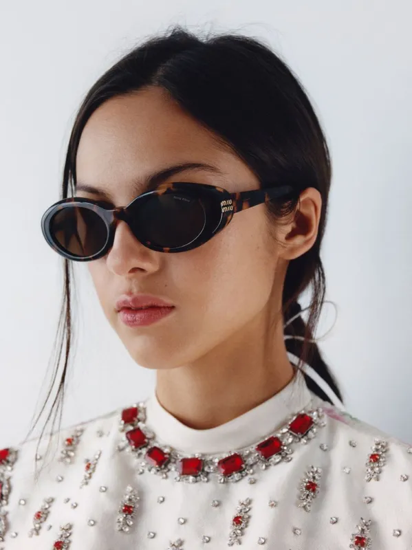 Honey Tortoiseshell Rêverie Sunglasses made by Miu Miu