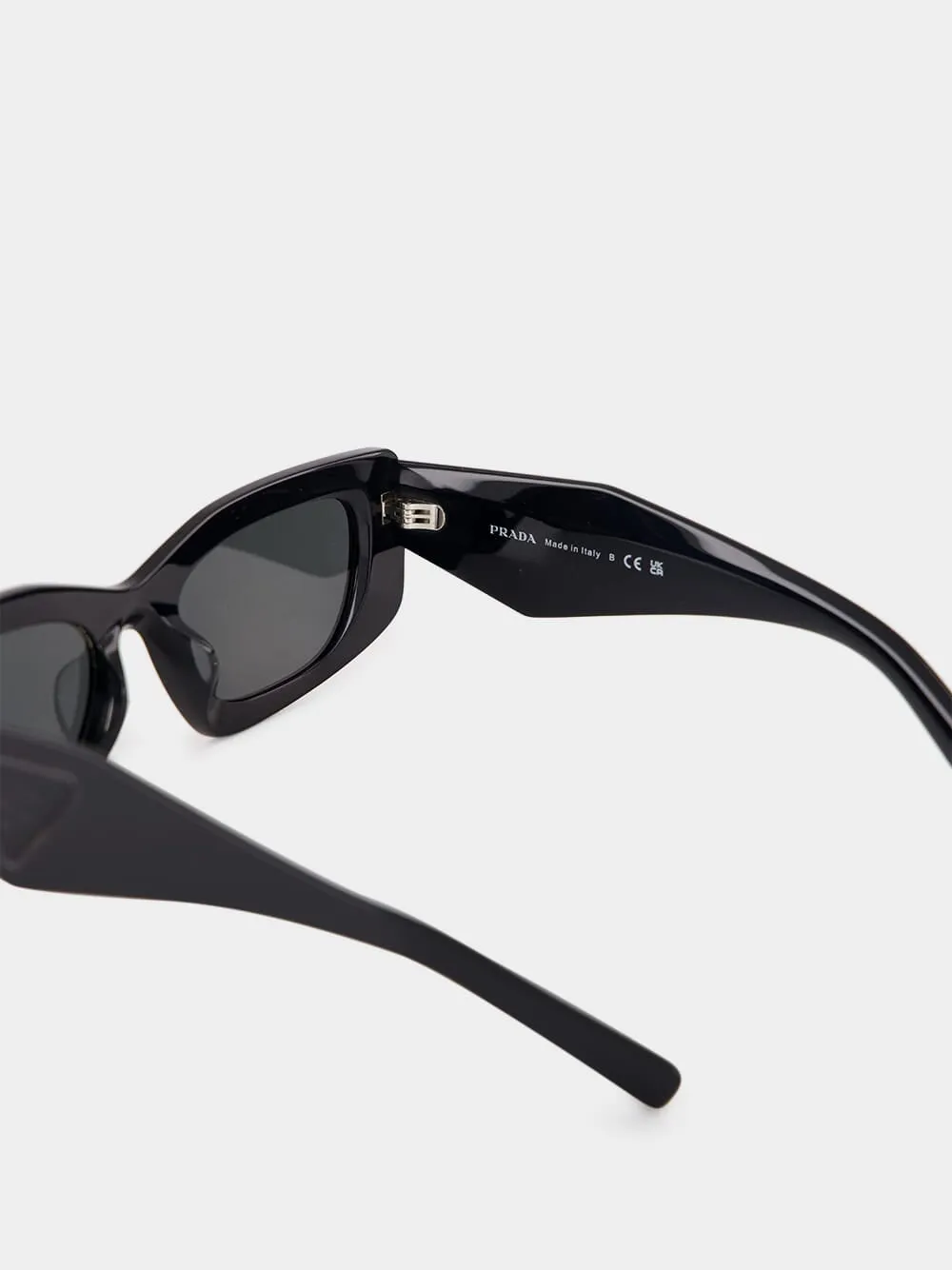 Black Rectangular Acetate Sunglasses sold by Fashion Clinic product image thumbnail 4