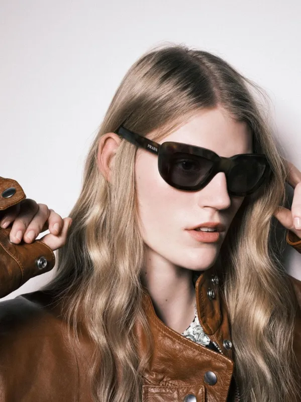 Juniper Tortoise Rectangular Sunglasses made by Prada