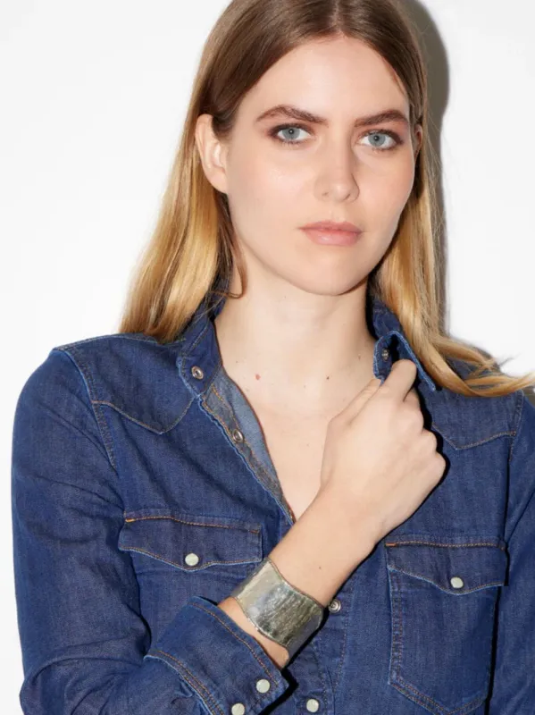 Silver Flow Brass Cuff Bracelet made by Fashion Clinic