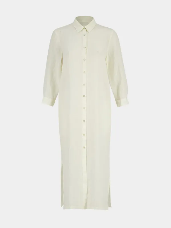 Butter Linen Maxi Shirt Dress made by Fashion Clinic
