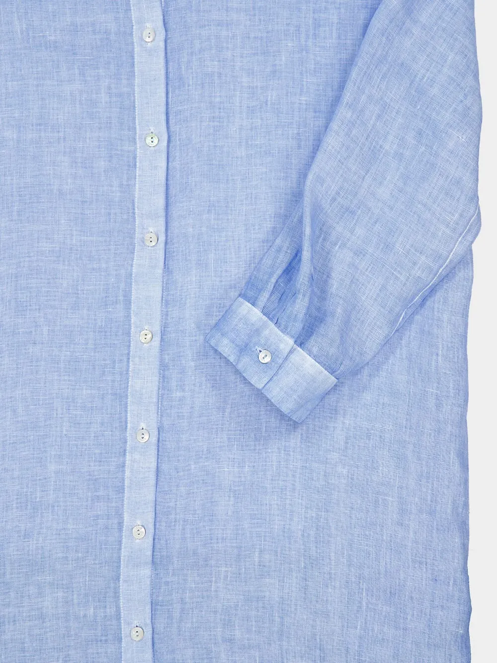 Blue Linen Maxi Shirt Dress sold by Fashion Clinic product image thumbnail 4