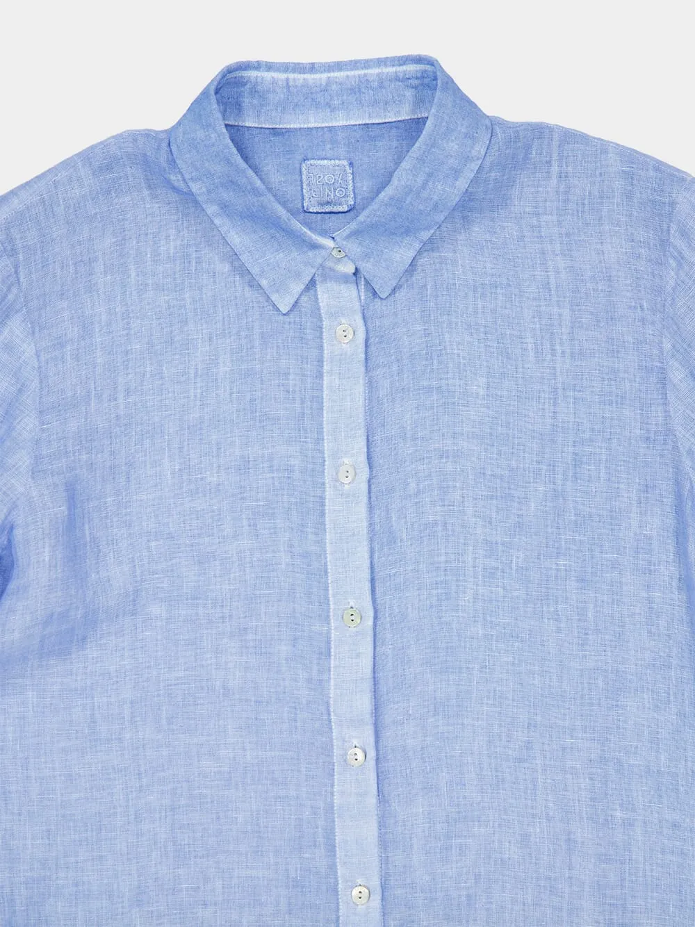 Blue Linen Maxi Shirt Dress sold by Fashion Clinic product image thumbnail 3
