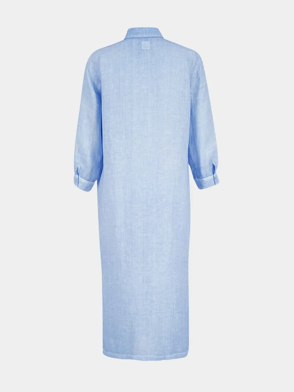 Blue Linen Maxi Shirt Dress sold by Fashion Clinic product image thumbnail 2