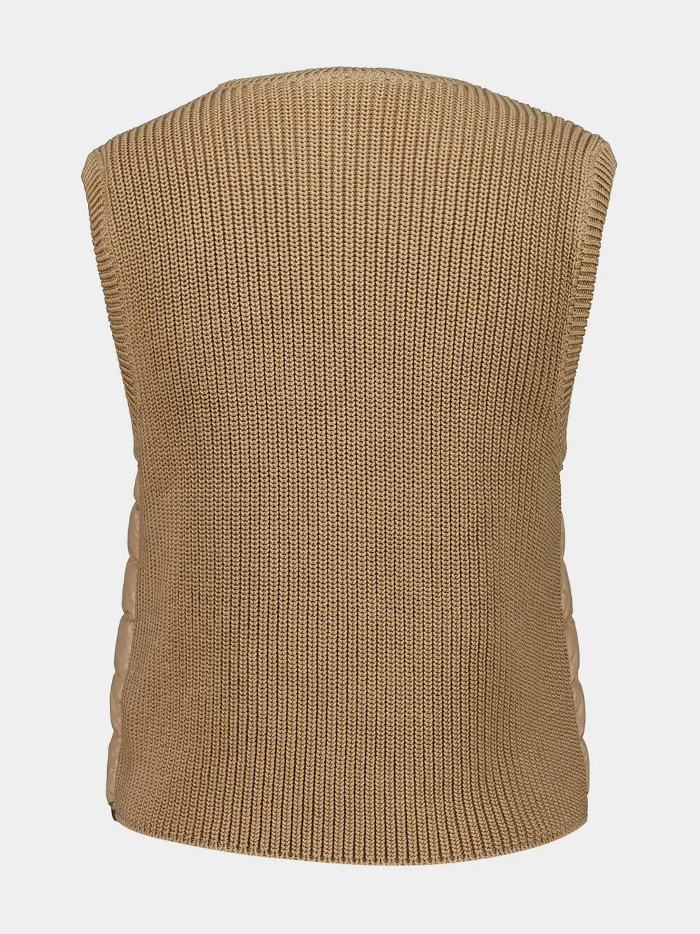 Beige Quilted Cotton Down Gilet sold by Fashion Clinic product image thumbnail 2