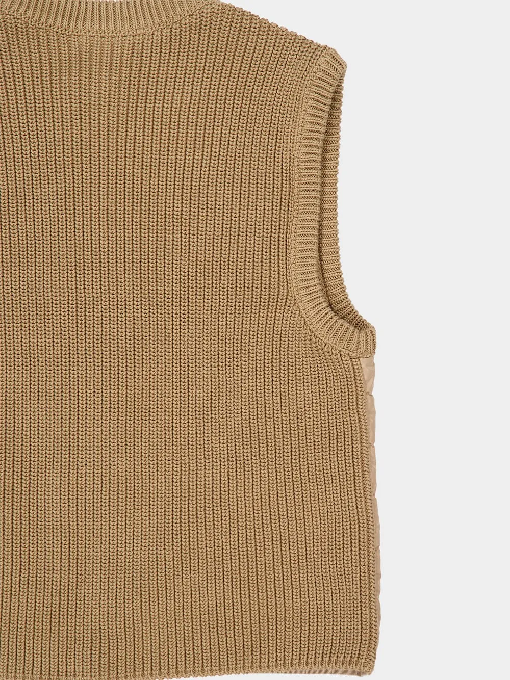 Beige Quilted Cotton Down Gilet sold by Fashion Clinic product image thumbnail 4