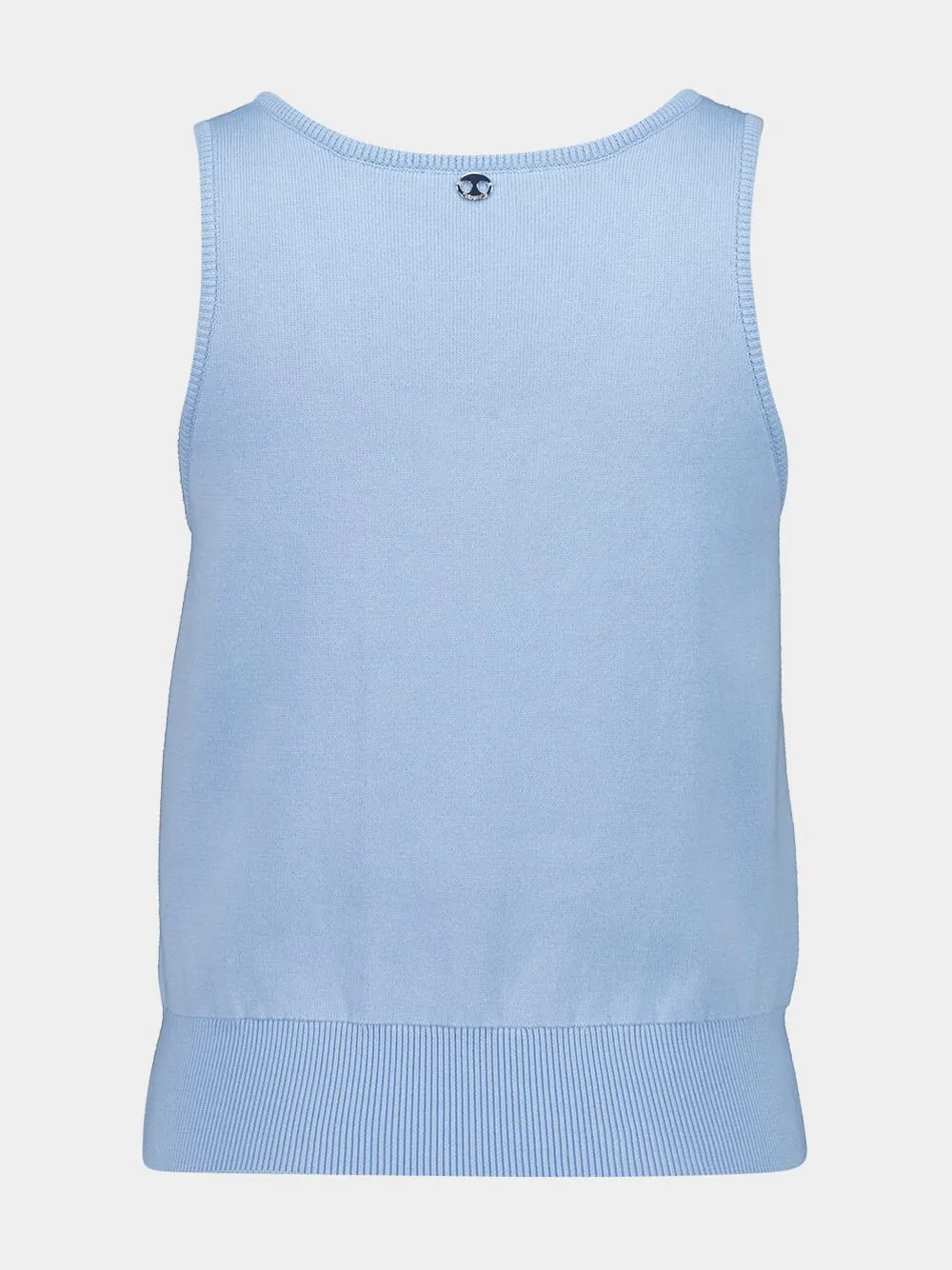 Blue Floral Embroidered Knit Tank sold by Fashion Clinic product image thumbnail 3