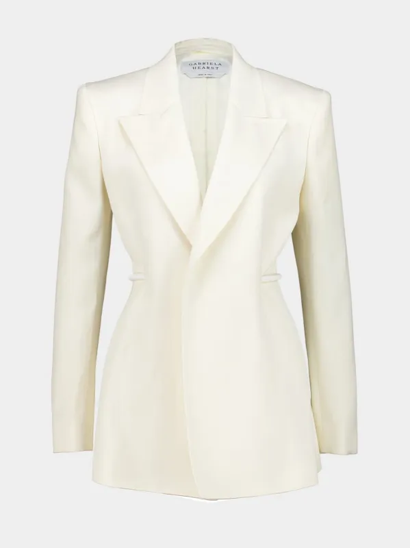 Ivory Linen Rope Waist Blazer made by Gabriela Hearst