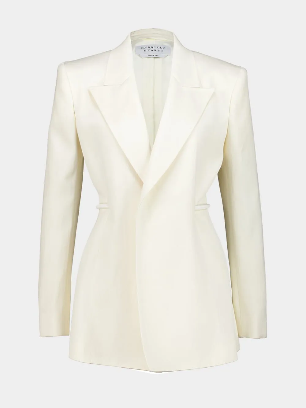 Ivory Linen Rope Waist Blazer sold by Fashion Clinic